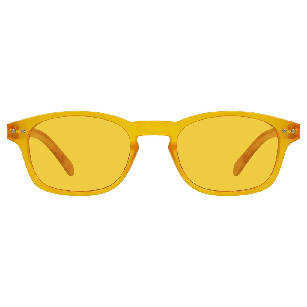 Amber Tinted Wooden Arms Blue Light Blocking Glasses Women