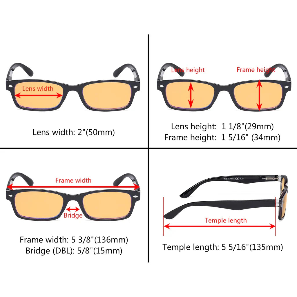 Amber Tinted Blue Light Blocking Glasses Women Men