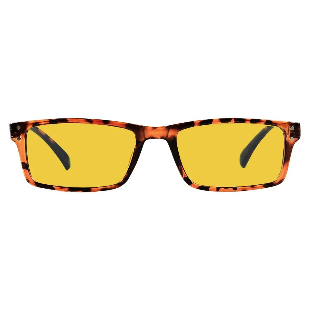 Amber Tinted Patterned Blue Light Blocking Reading Glasses Men