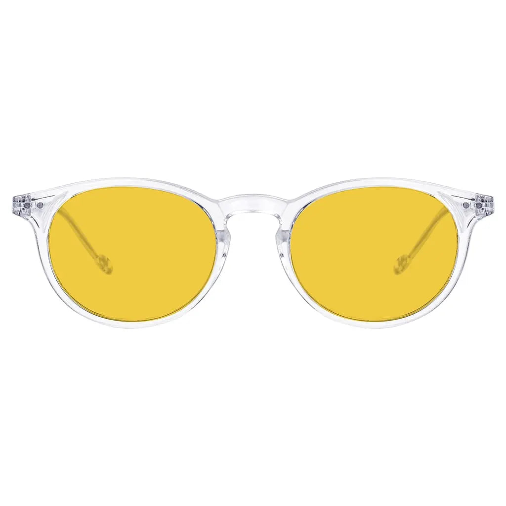 Amber Tinted Round Blue Light Blocking Glasses Women
