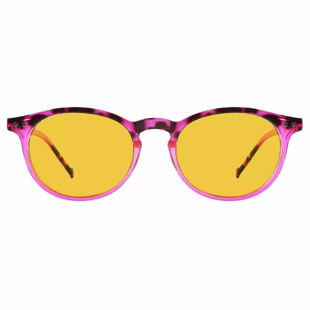 Oval Round Amber Tinted Blue Light Blocking Reading Glasses Women Men