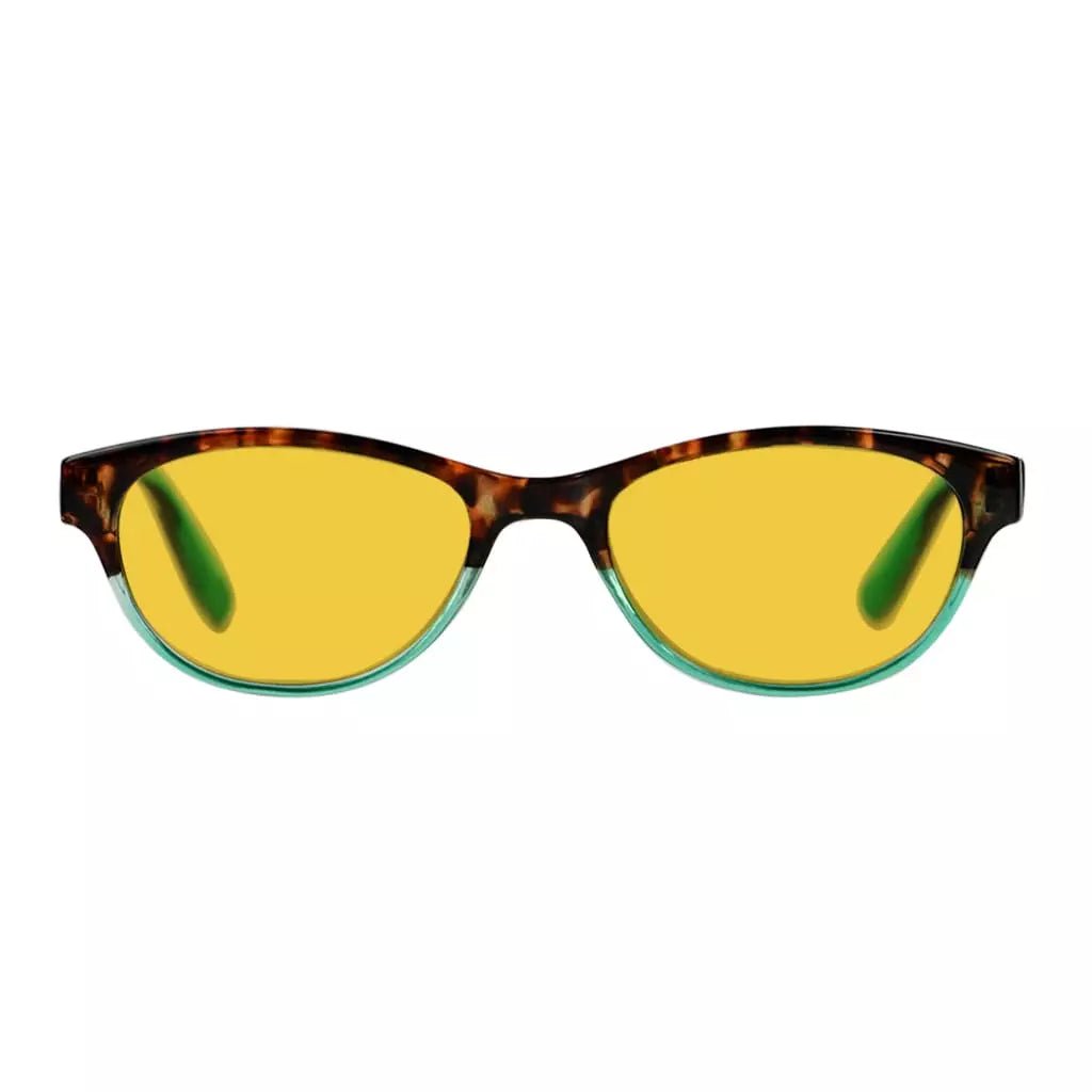 Amber Tinted Patterned Design Blue Light Blocking Glasses Women