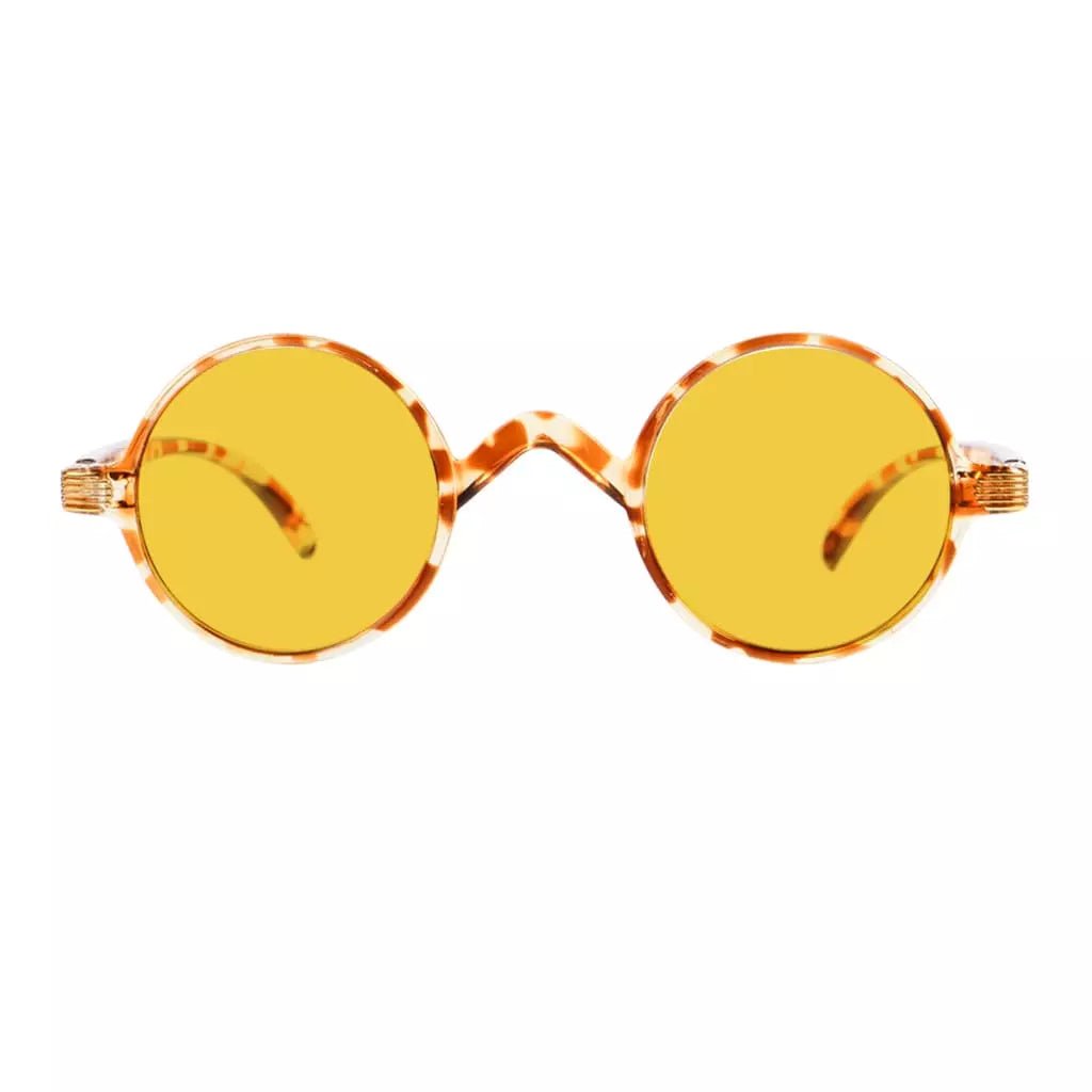 Amber Tinted Round Blue Light Blocking Reading Glasses Women Men