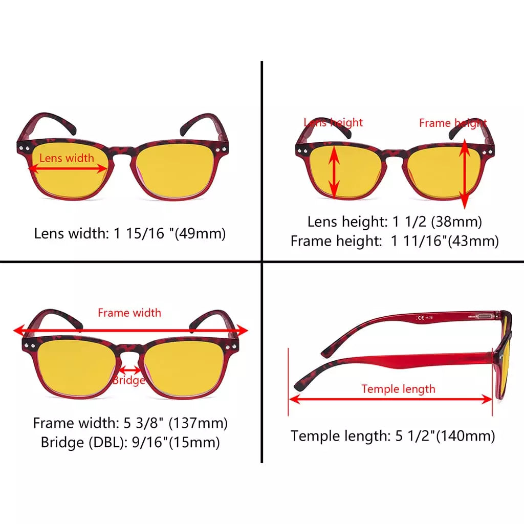 Amber Tinted Blue Light Blocking Glasses Women
