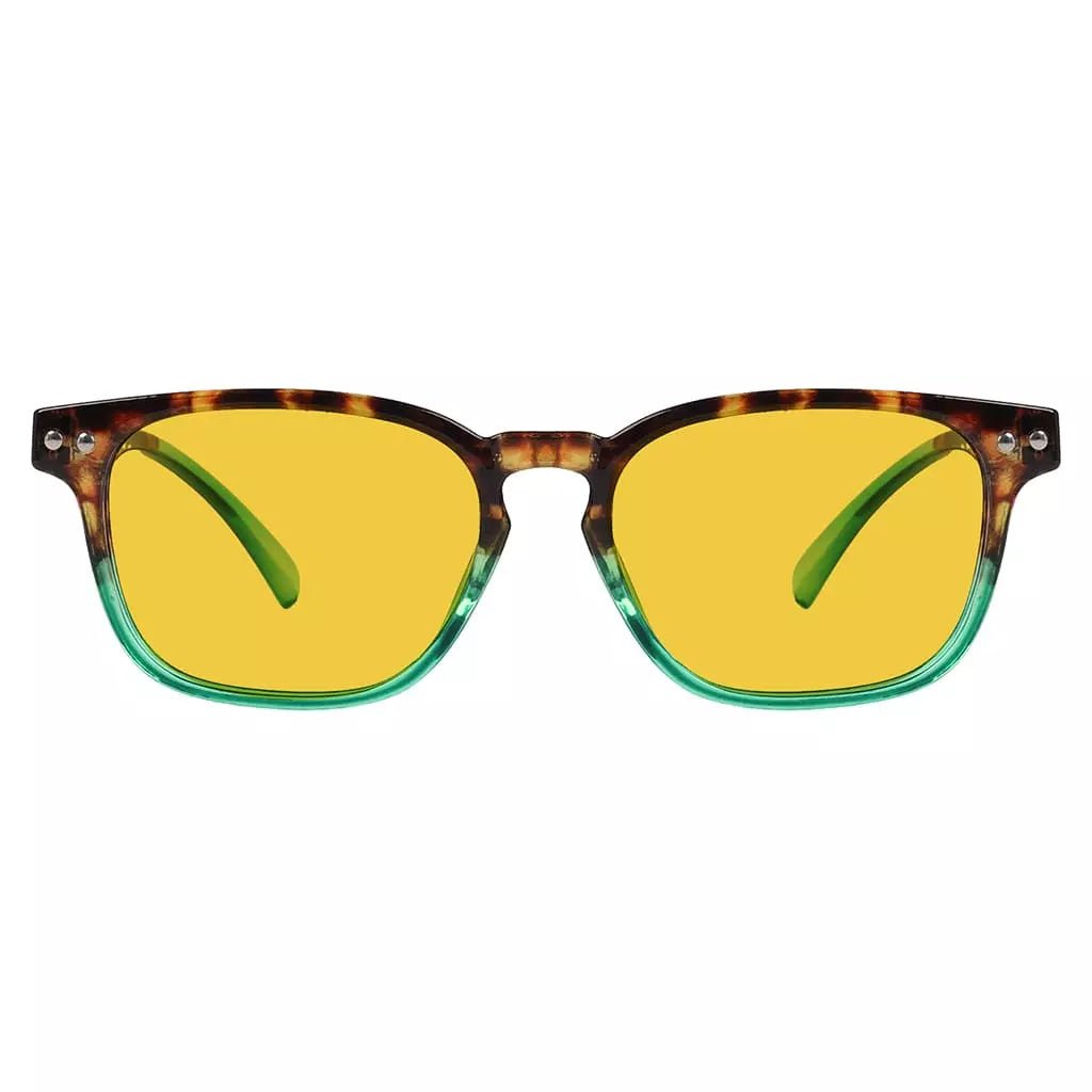 Amber Tinted Patterned Designer Blue Light Blocking Glasses