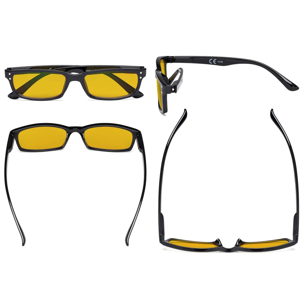 Amber Tinted Blue Light Blocking Glasses Men