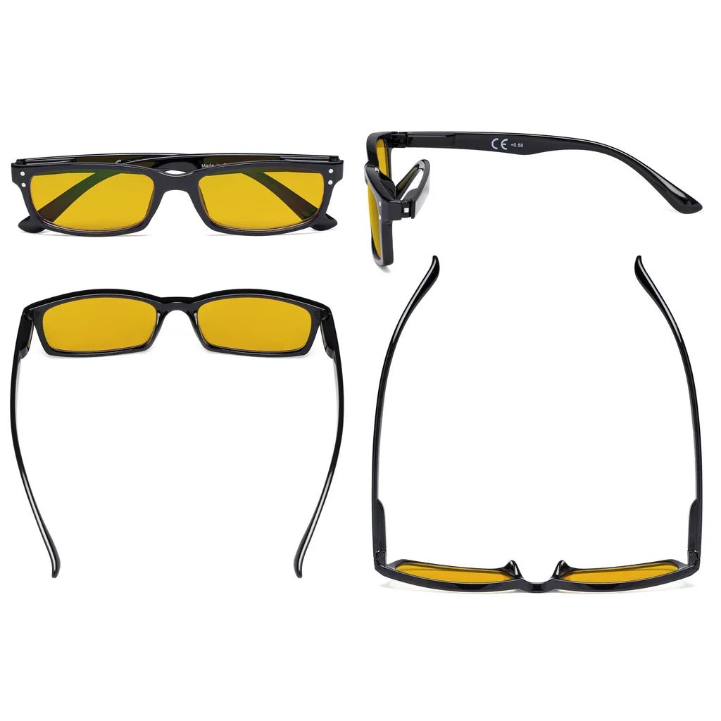 Amber Tinted Blue Light Blocking Glasses Men