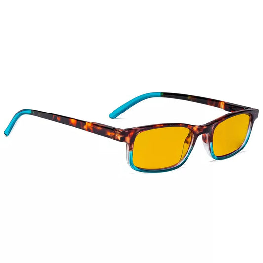 Amber Tinted Two-tone Blue Light Blocking Reading Glasses Women