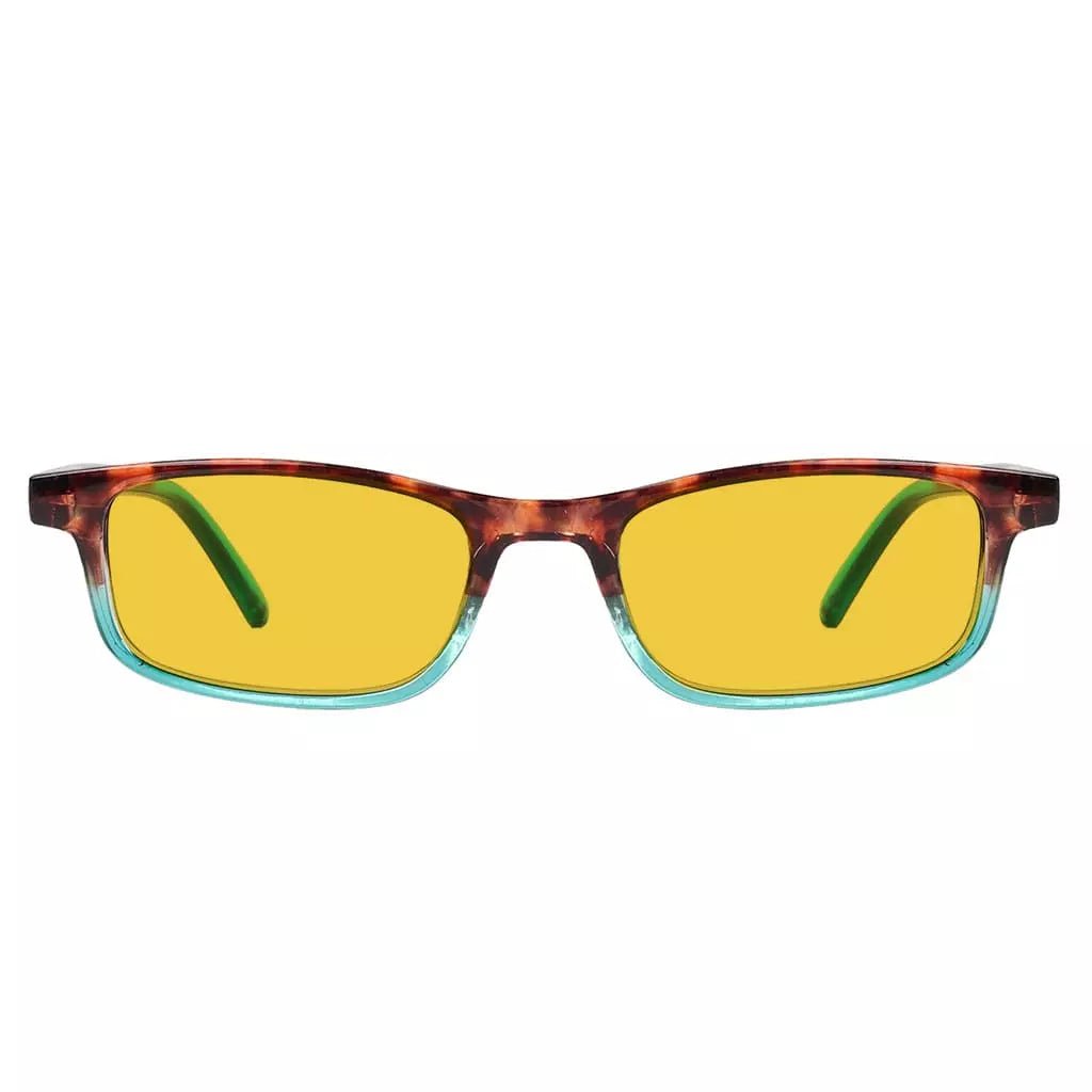 Amber Tinted Two-tone Blue Light Blocking Reading Glasses Women