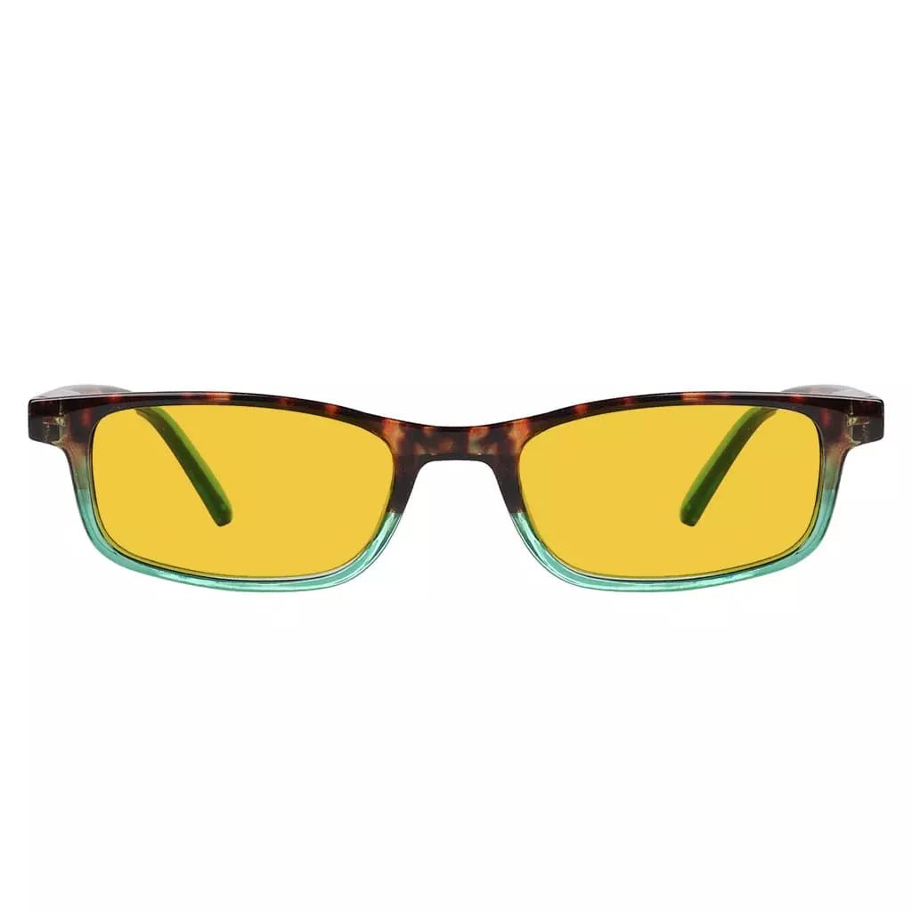 Amber Tinted Two-tone Blue Light Blocking Glasses Women