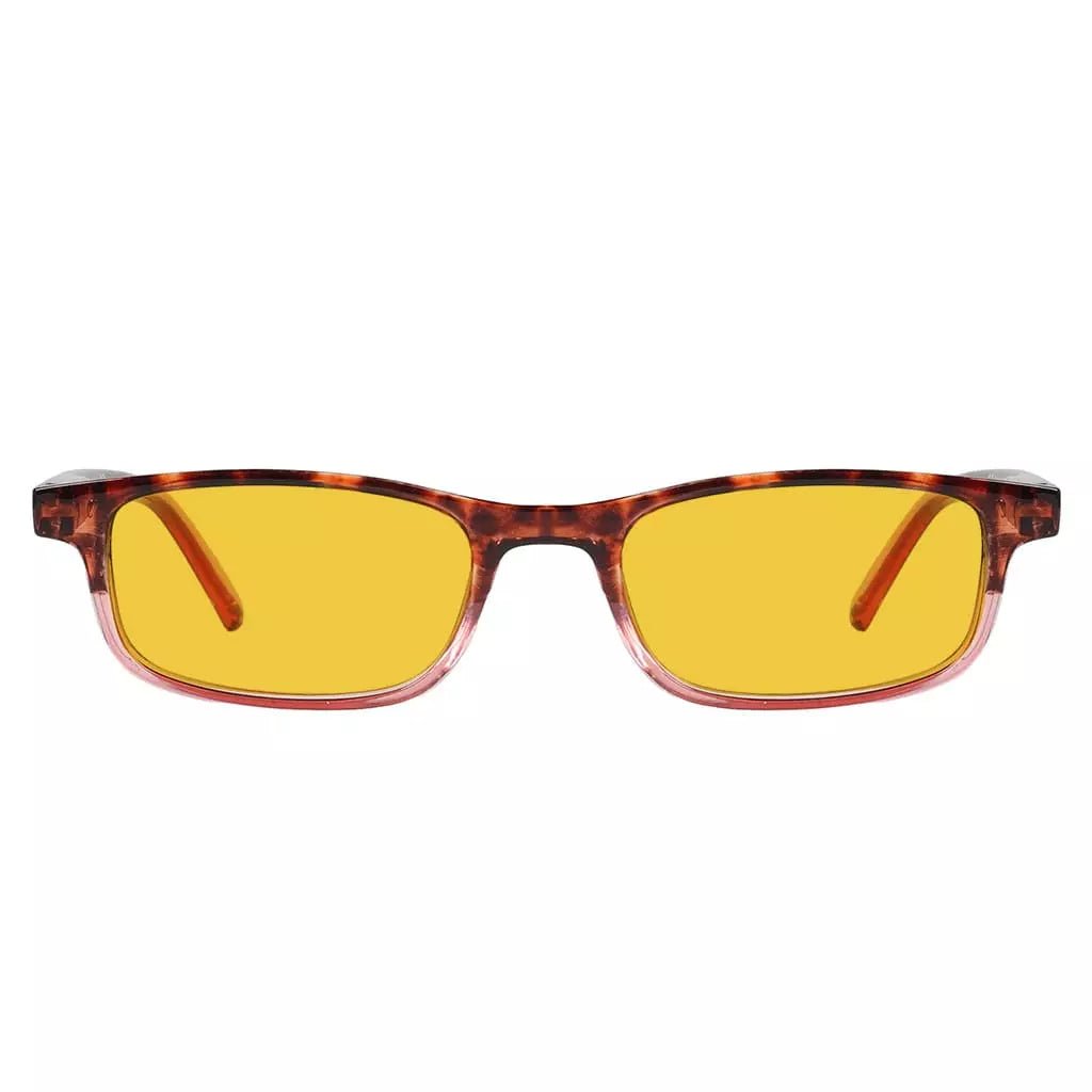 Amber Tinted Two-tone Blue Light Blocking Glasses Women