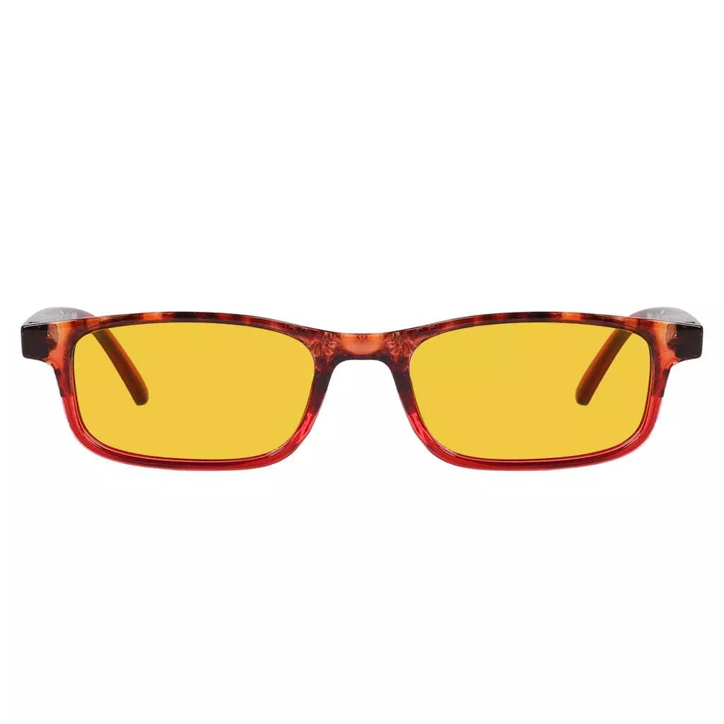 Amber Tinted Two-tone Blue Light Blocking Glasses Women