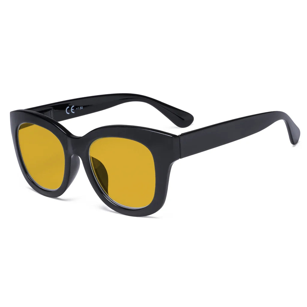 Amber Tinted Blue Light Blocking Reading Glasses Women