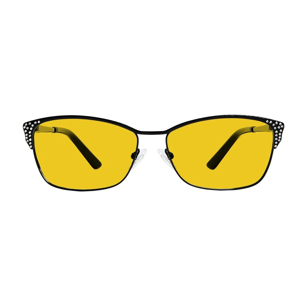 Amber Tinted Blue Light Crystals Gemstones Blocking Glasses Men Women