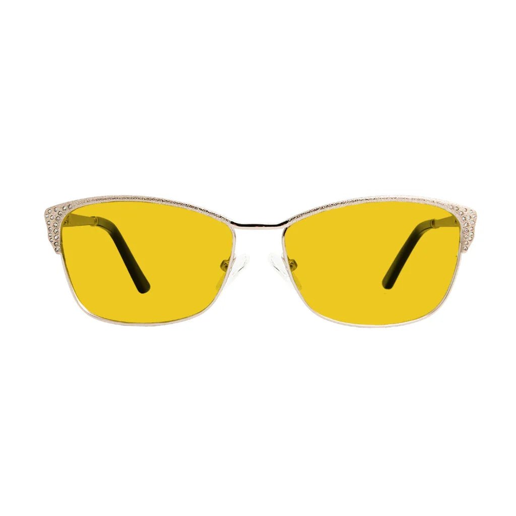 Amber Tinted Blue Light Crystals Gemstones Blocking Glasses Men Women