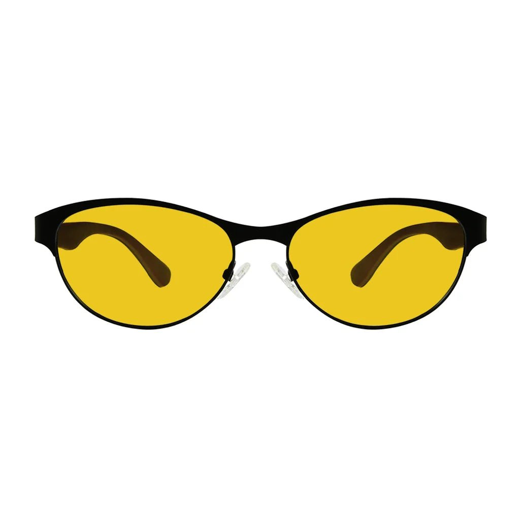 Amber Tinted Patternd Rubber Arms Blue Light Blocking Glasses Men Women
