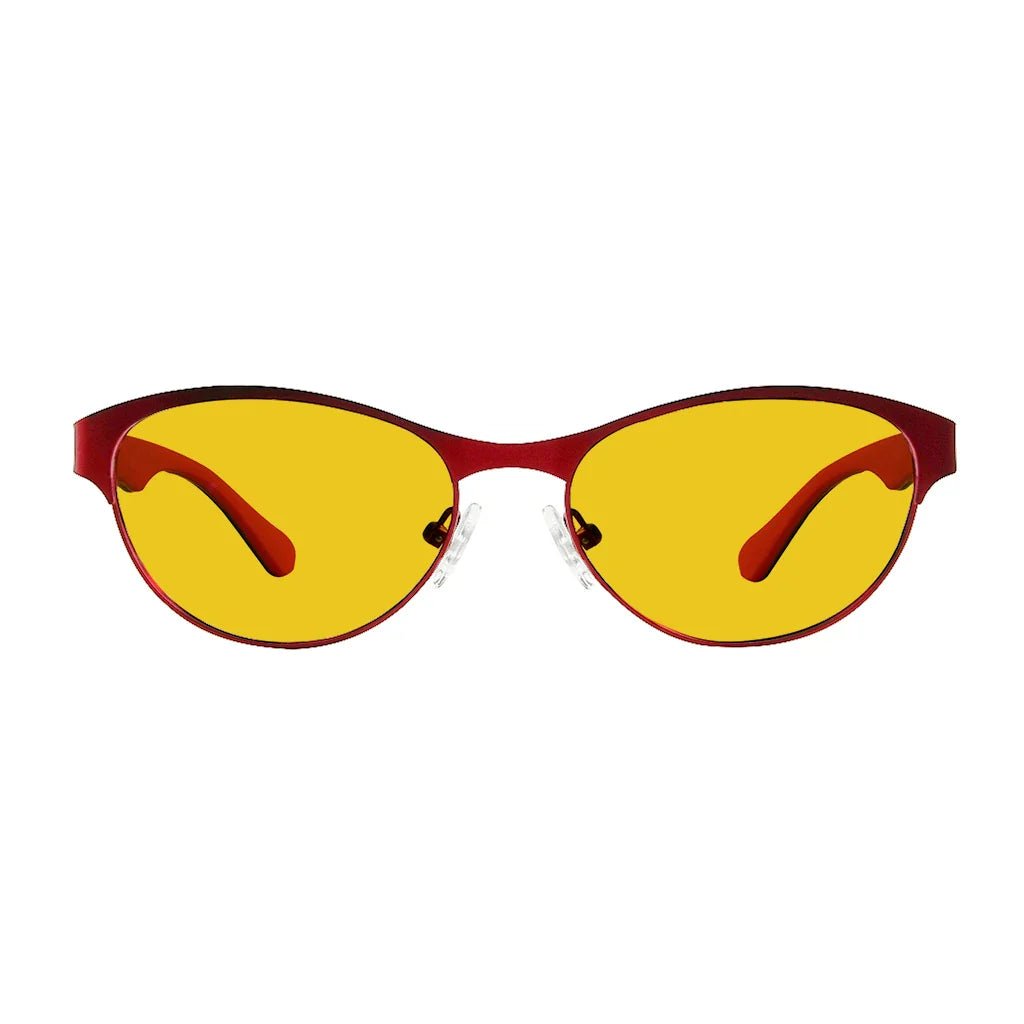 Amber Tinted Patternd Rubber Arms Blue Light Blocking Glasses Men Women