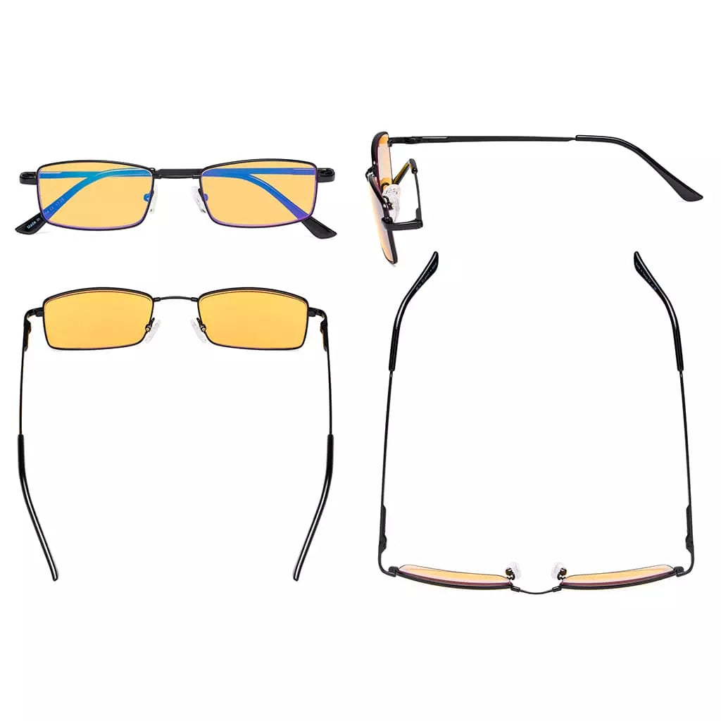 Amber Tinted Blue Light Blocking Reading Cheaters Glasses