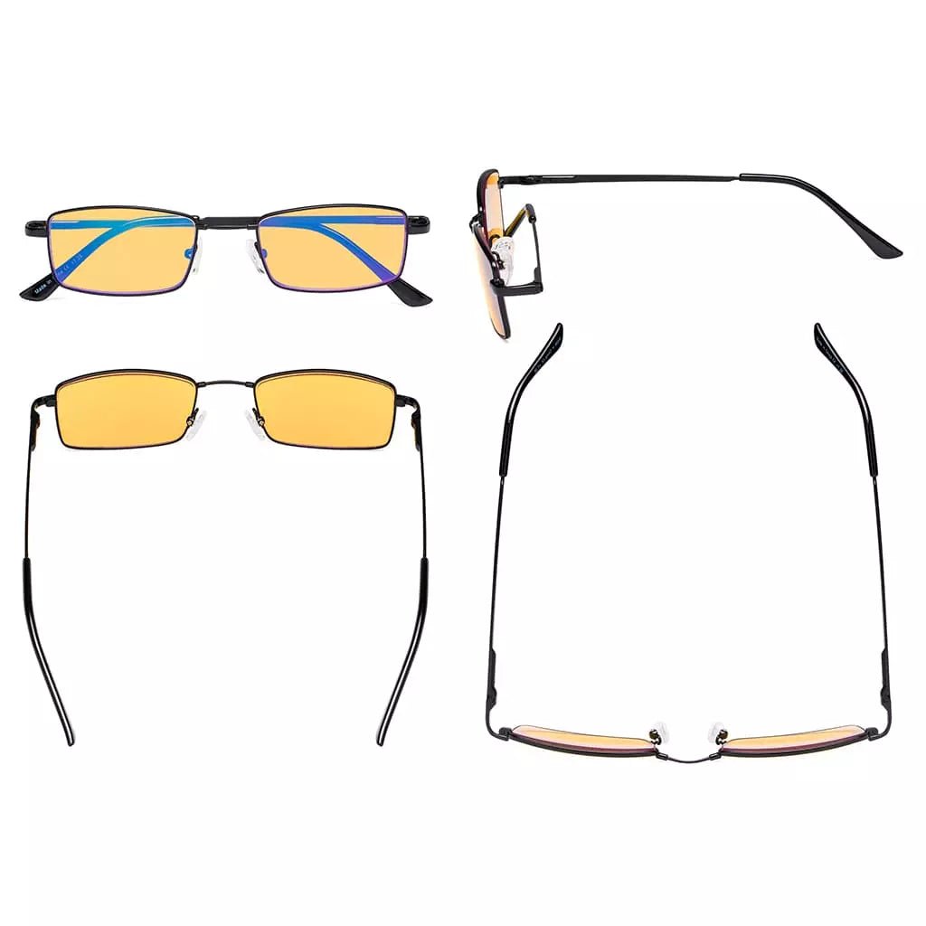 Amber Tinted Blue Light Blocking Reading Cheaters Glasses