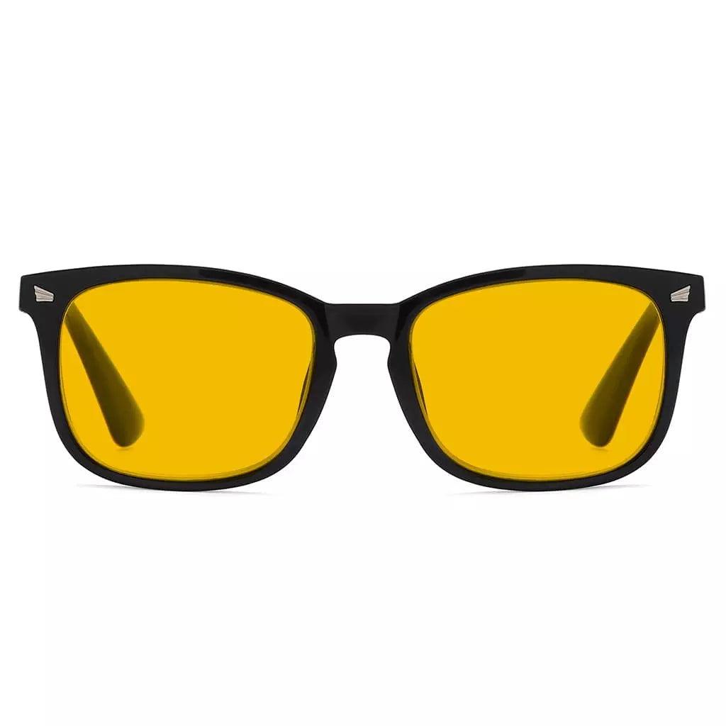Square Amber Tinted Blue Light Blocking Glasses Women