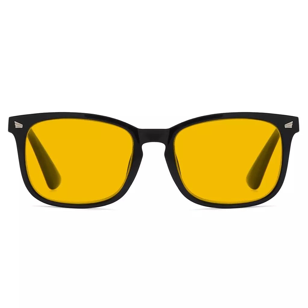 Square Amber Tinted Blue Light Blocking Glasses Women