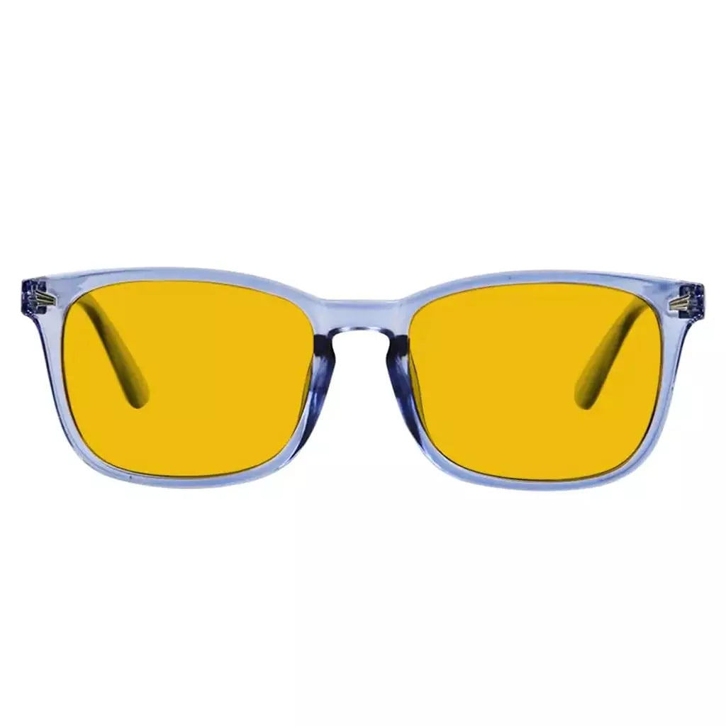 Square Amber Tinted Blue Light Blocking Glasses Women