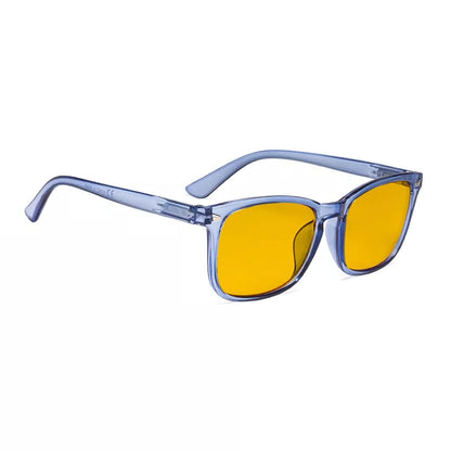 Square Amber Tinted Blue Light Blocking Glasses Women