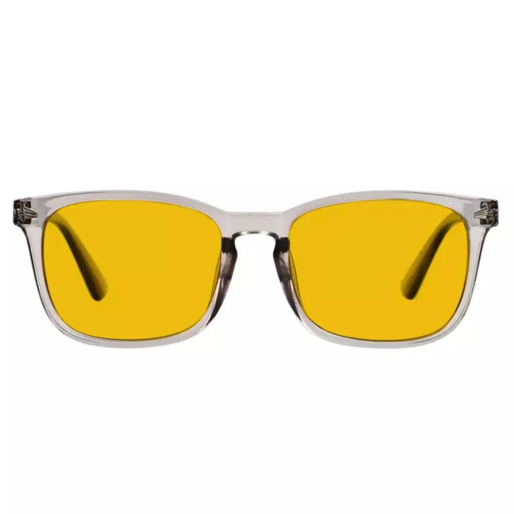 Square Amber Tinted Blue Light Blocking Glasses Women