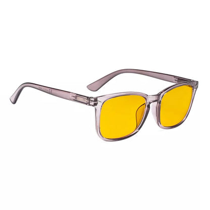 Square Amber Tinted Blue Light Blocking Glasses Women
