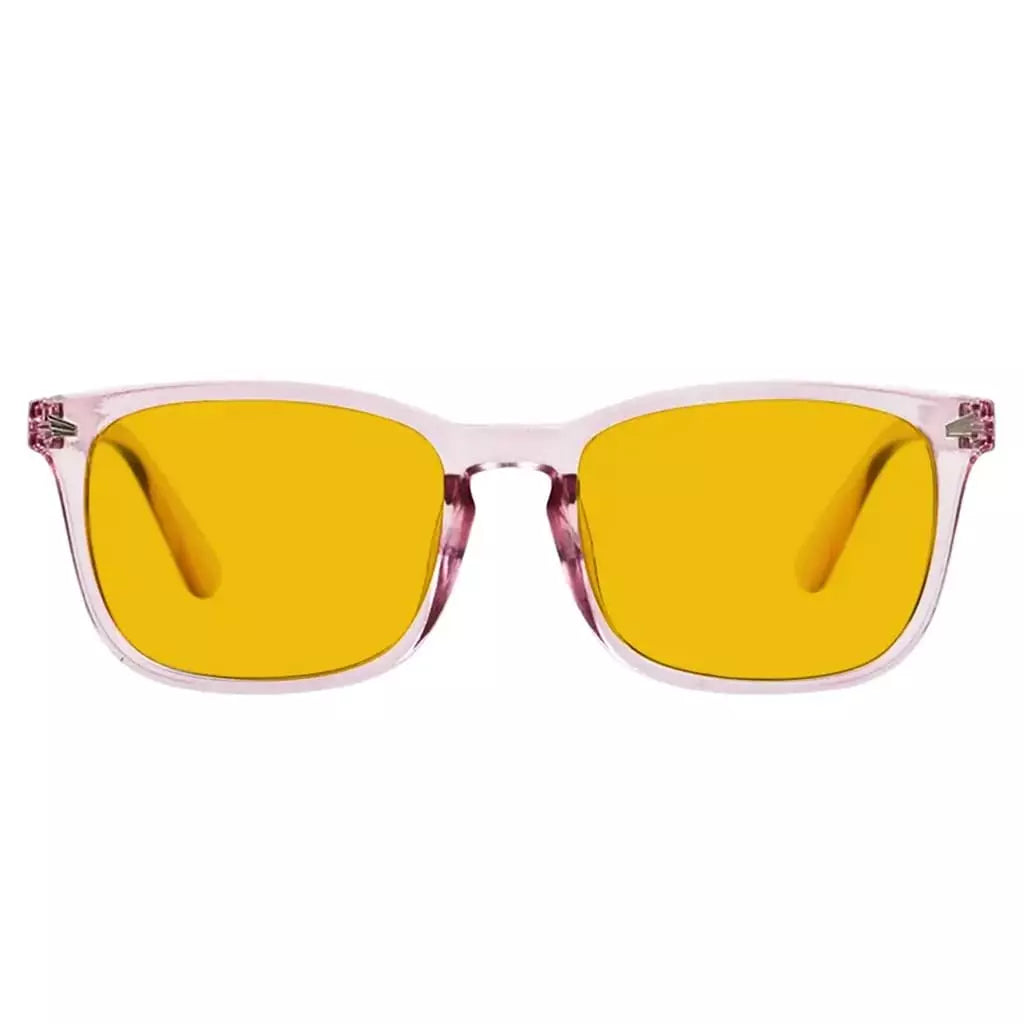Square Amber Tinted Blue Light Blocking Glasses Women