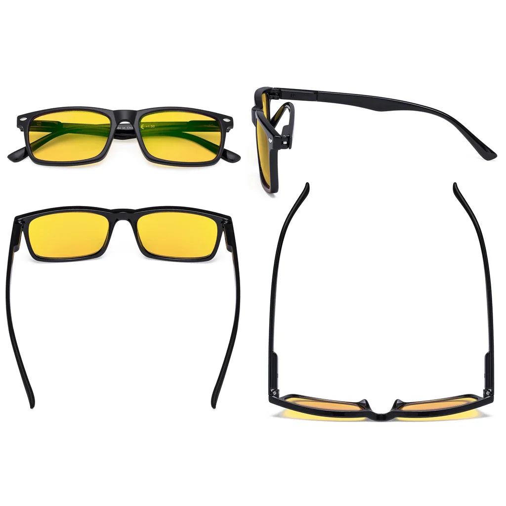Amber Tinted Blue Light Blocking Glasses Women Men