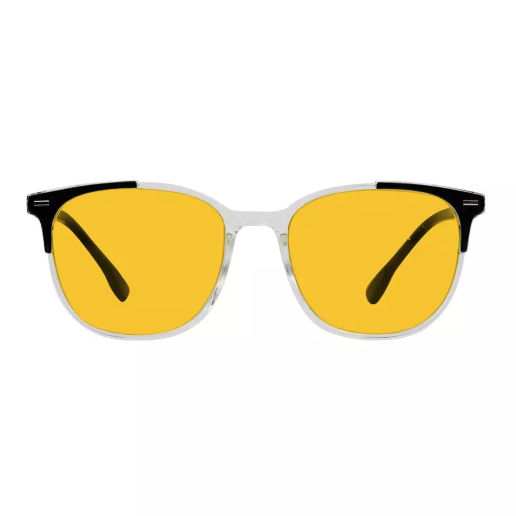 Amber Tinted Two-Tone Blue Light Blocking Reading Glasses Women