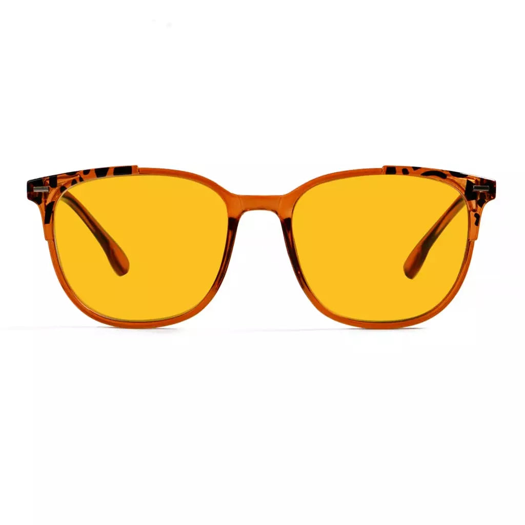 Amber Tinted Tortoise Patterned Blue Light Blocking Reading Glasses Women