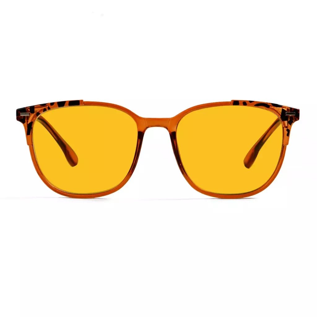 Amber Tinted Tortoise Patterned Blue Light Blocking Reading Glasses Women