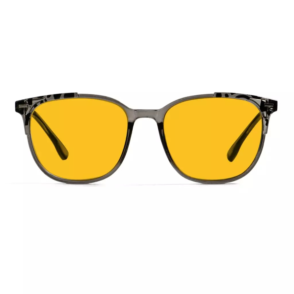 Amber Tinted Tortoise Patterned Blue Light Blocking Reading Glasses Women