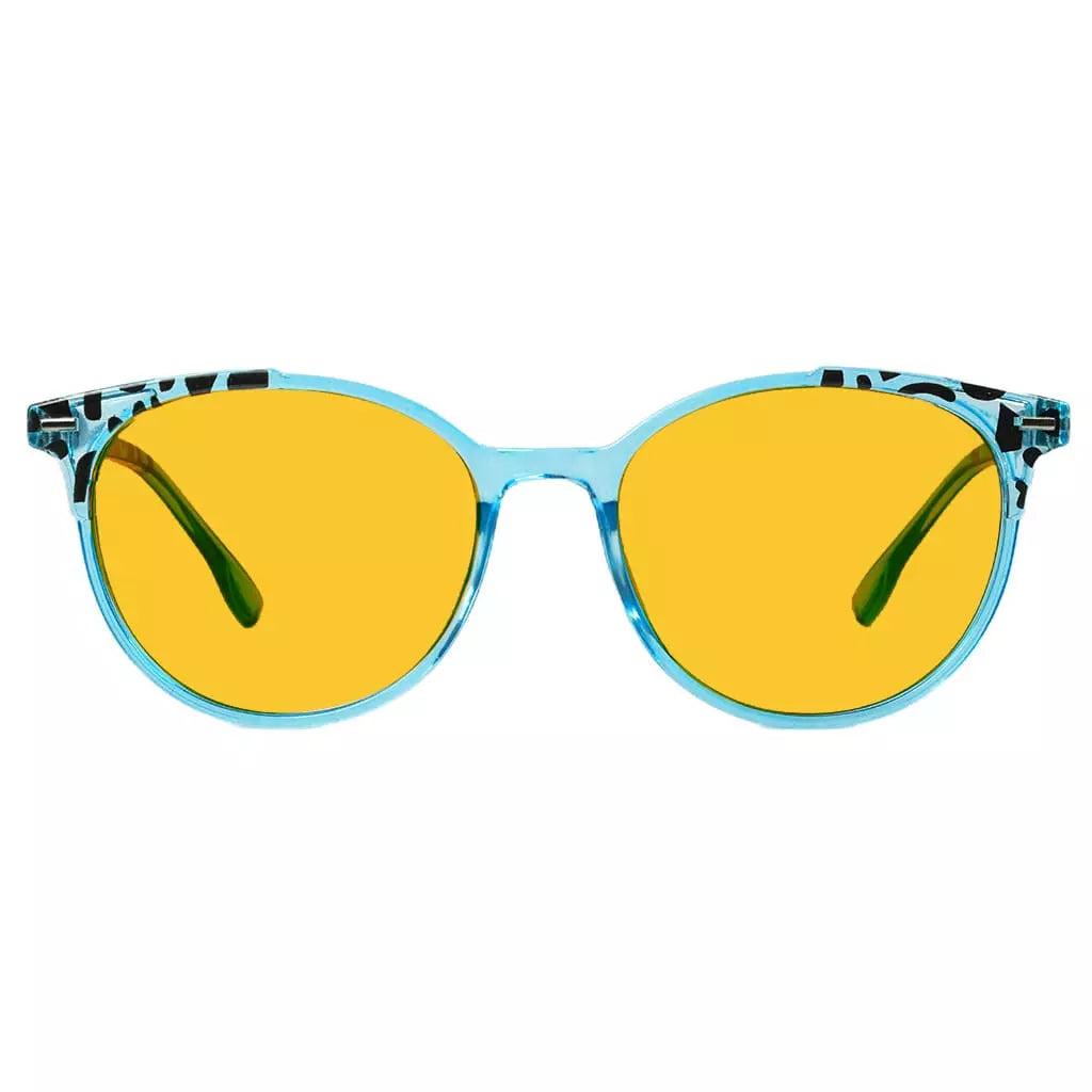 Amber Tinted Two-tone Blue Light Blocking Reading Glasses Women