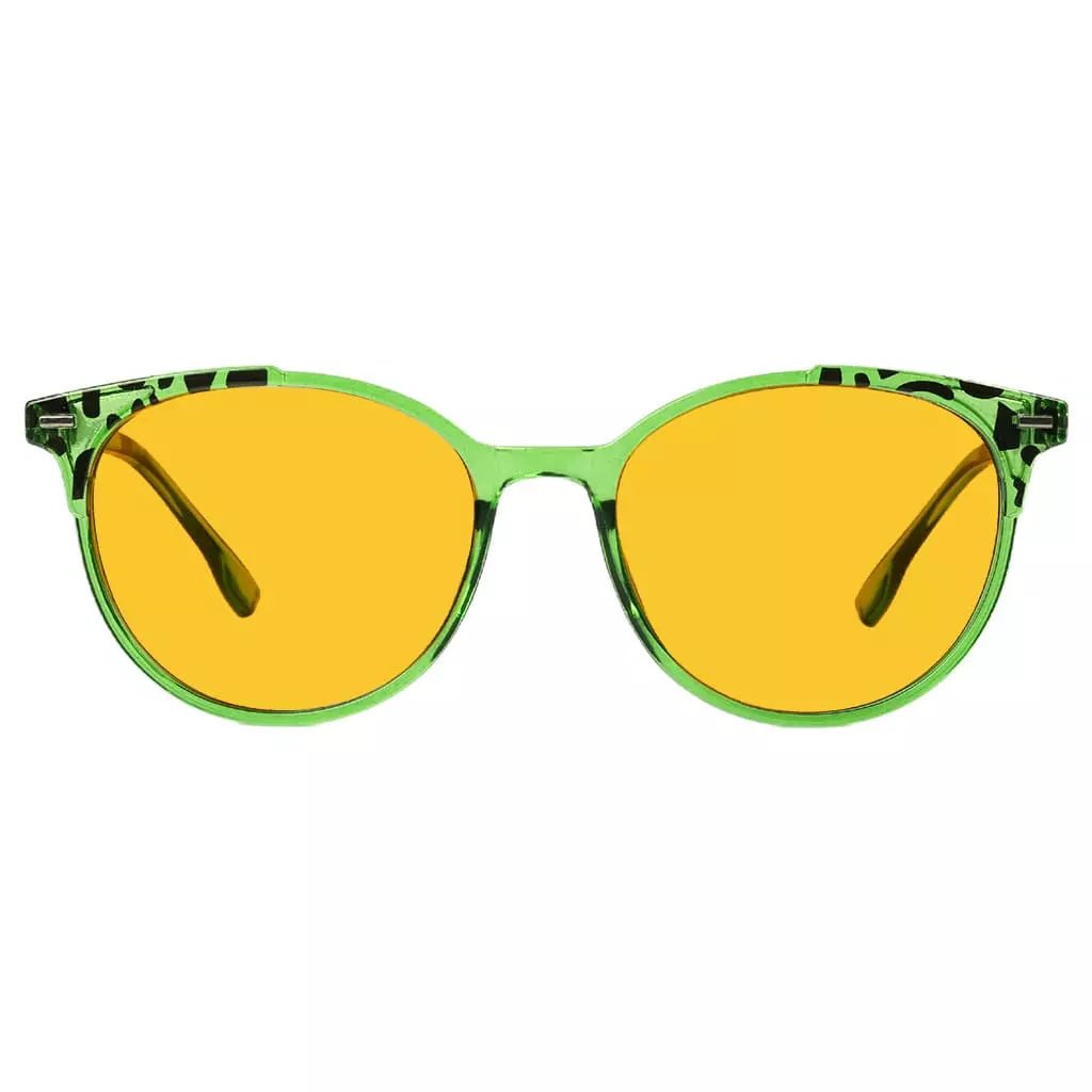 Amber Tinted Two-tone Blue Light Blocking Glasses Women