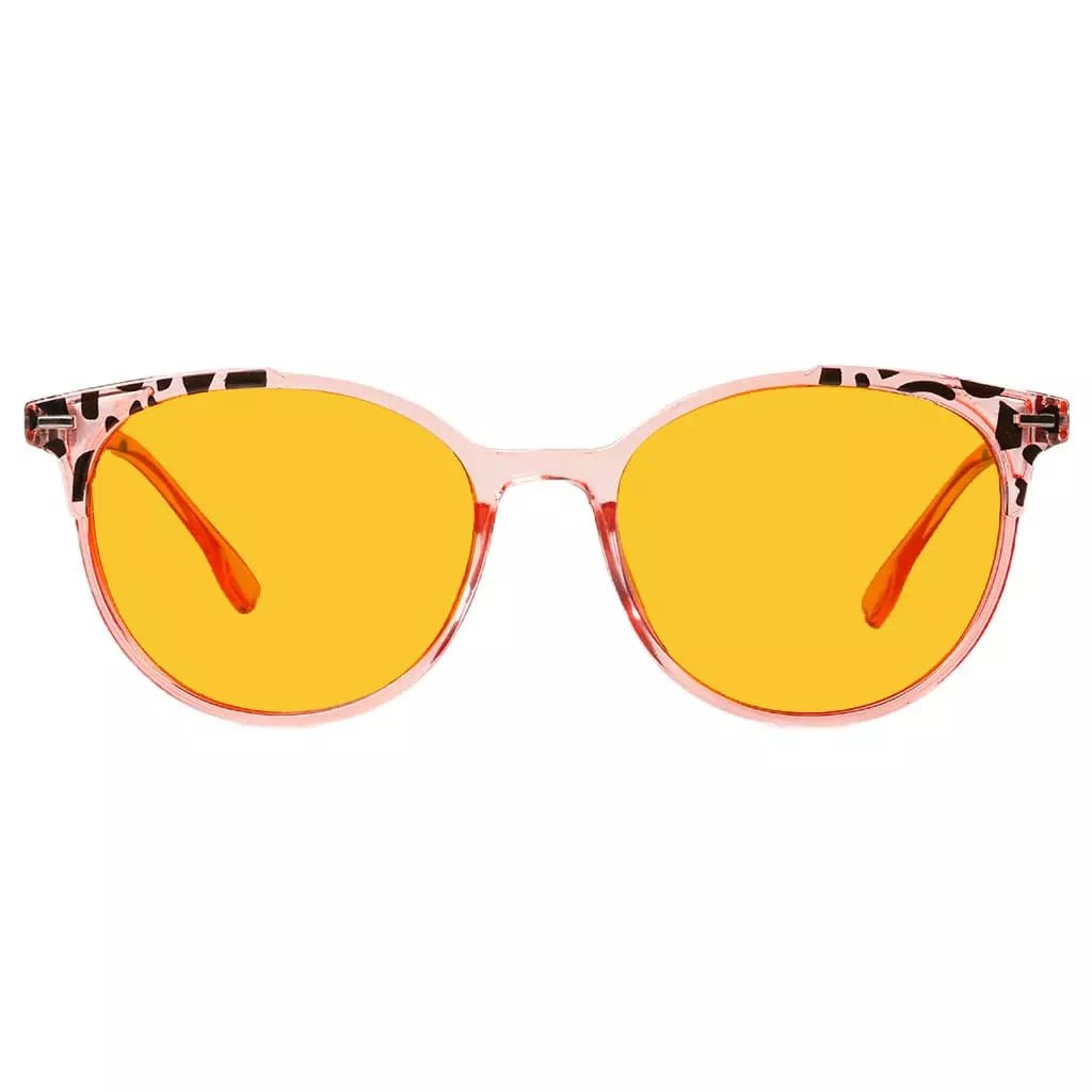 Amber Tinted Two-tone Blue Light Blocking Glasses Women