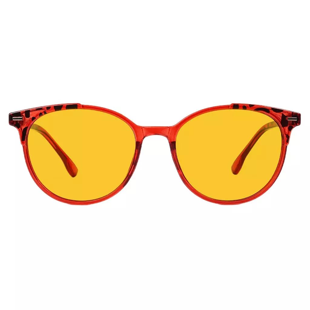 Amber Tinted Two-tone Blue Light Blocking Glasses Women