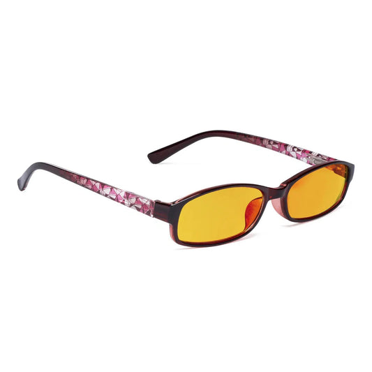 Amber Tinted Patterned Blue Light Blocking Glasses Women