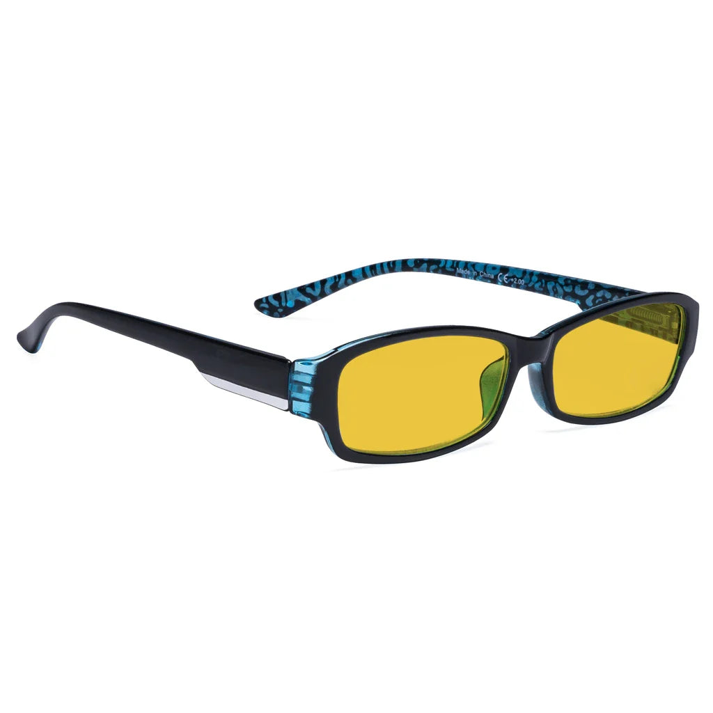 Amber Tinted Blue Light Blocking Reading Glasses Women