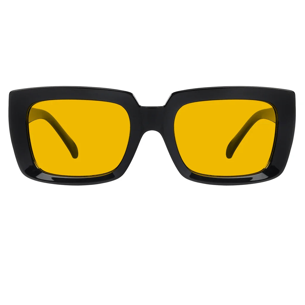 Oversized Square Amber Tinted Blue Light Blocking Reading Glasses Women