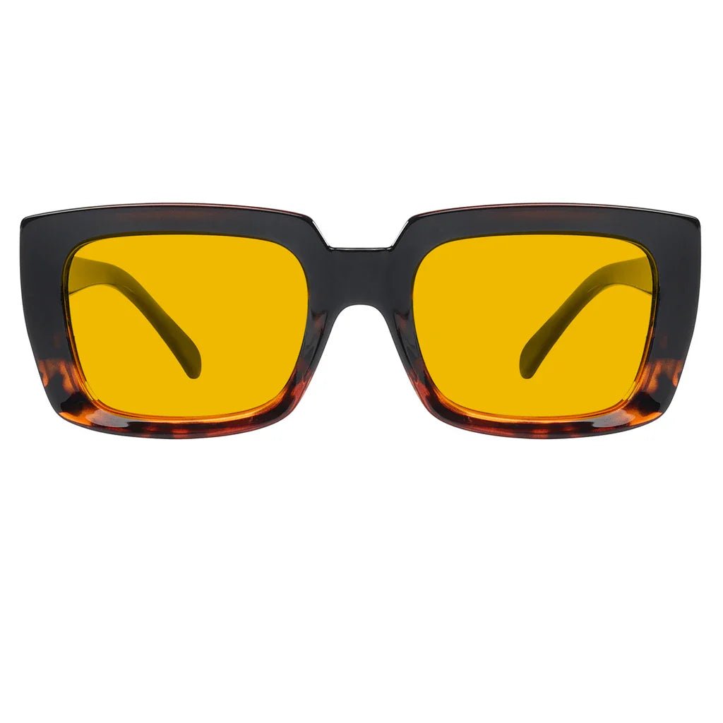 Oversized Square Amber Tinted Blue Light Blocking Reading Glasses Women