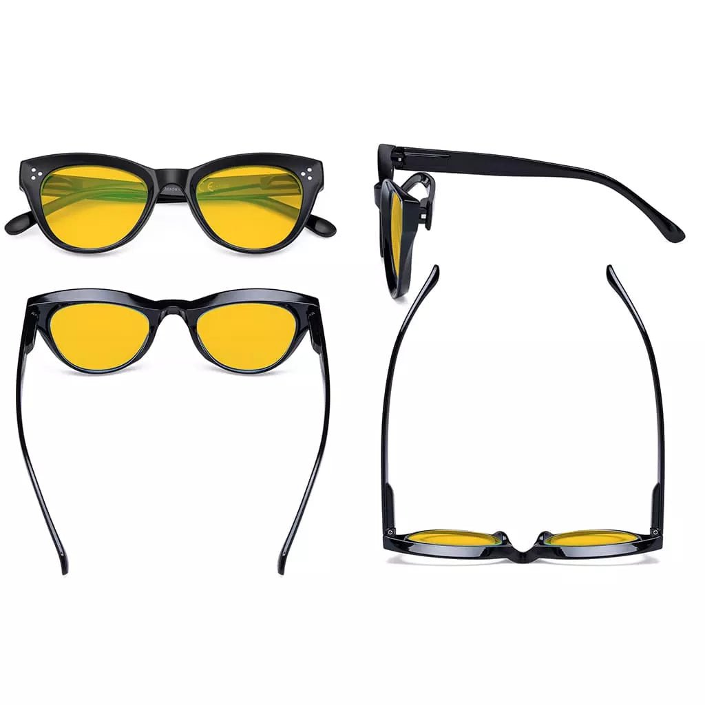 Amber Tinted Cat eye Blue Light Blocking Glasses Women