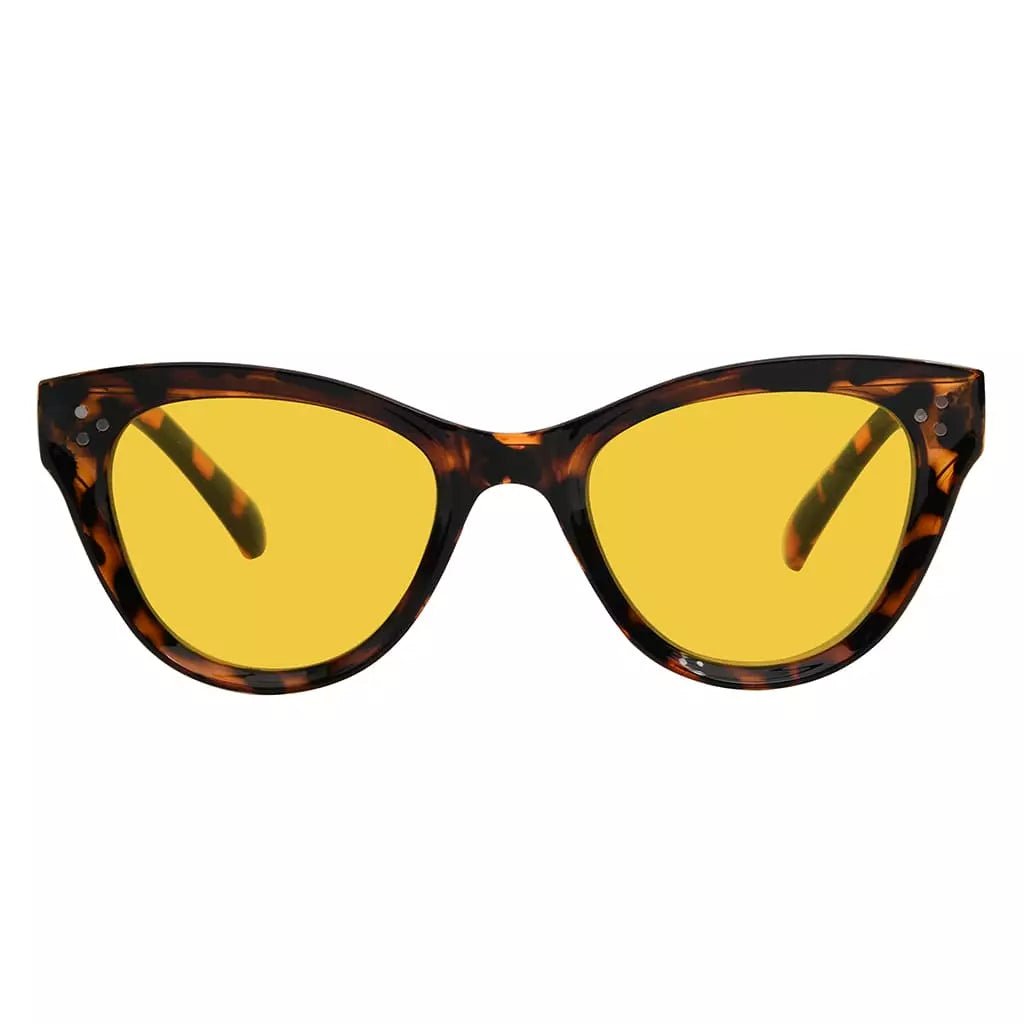 Amber Tinted Cat eye Blue Light Blocking Glasses Women