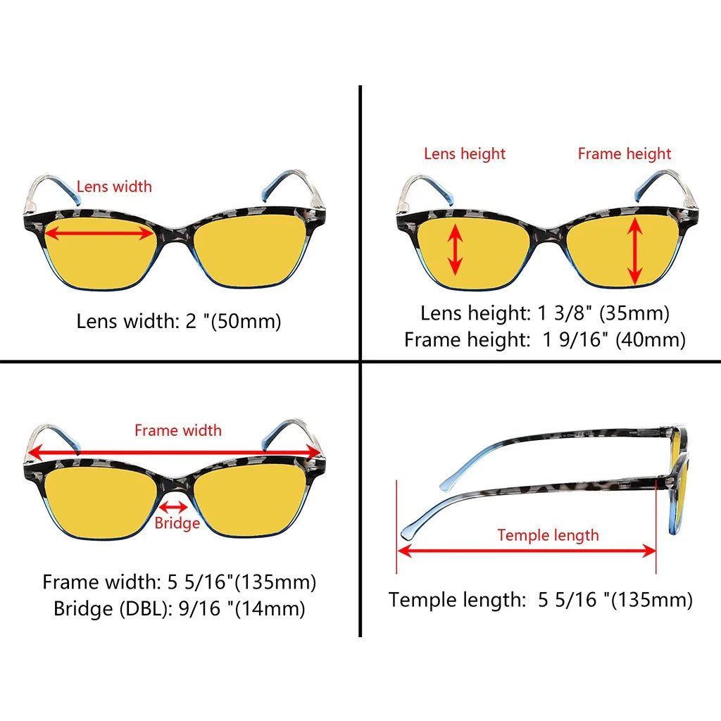 Cat Eye Amber Tinted Blue Light Blocking Glasses Women