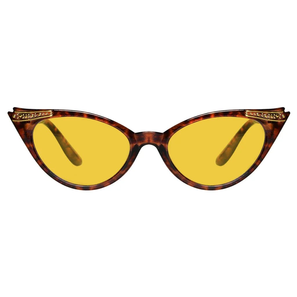 Cat Eye Amber Tinted Patterned Blue Light Blocking Glasses Women