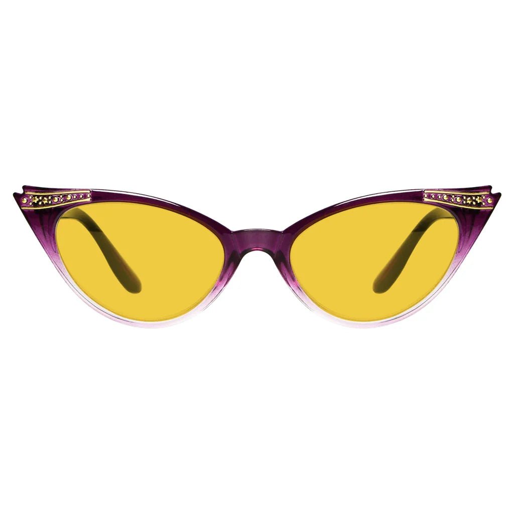 Cat Eye Amber Tinted Patterned Blue Light Blocking Glasses Women