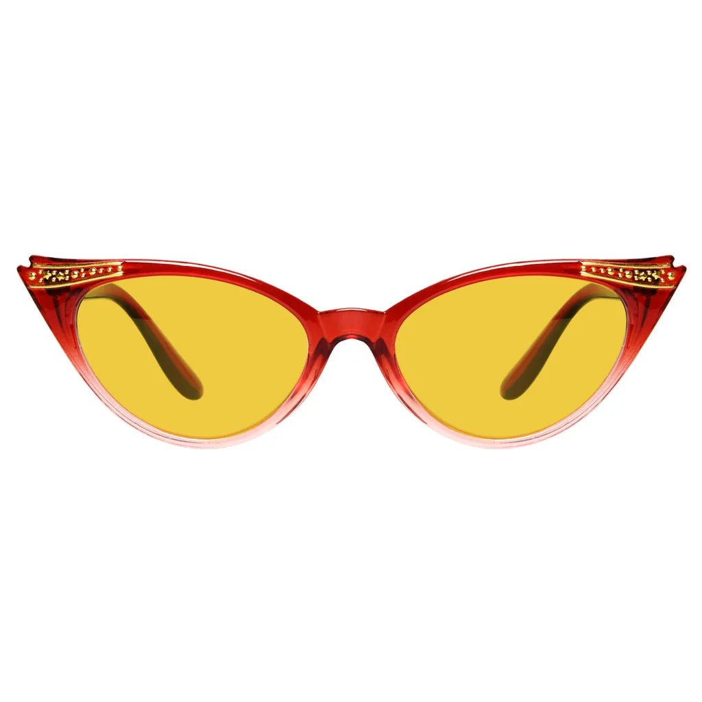 Cat Eye Amber Tinted Patterned Blue Light Blocking Glasses Women