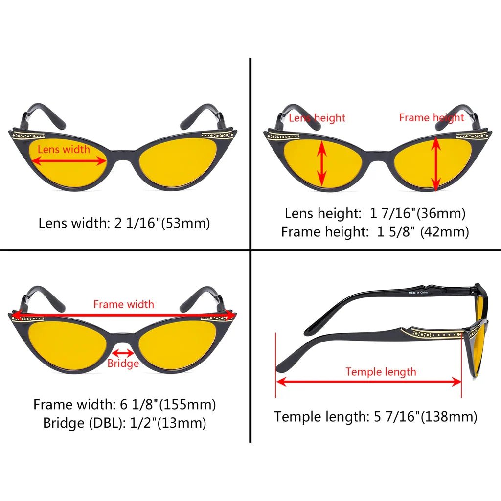 Cat Eye Amber Tinted Patterned Blue Light Blocking Glasses Women